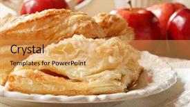  Presentation with turnover - Presentation with delicious apple turnovers on decorative background and a yellow colored foreground