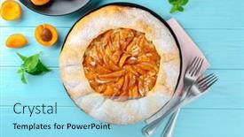  Presentation with apricot - Cool new slides with delicious-apricot-cake-on-wooden backdrop and a arctic colored foreground