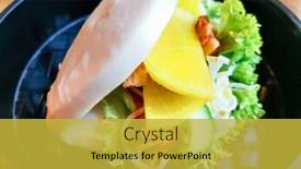  Presentation with burger - Audience pleasing slides consisting of delicious-asian-burger-gua-bao backdrop and a yellow colored foreground