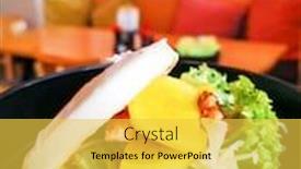  Presentation with burger - Slides enhanced with delicious-asian-burger-gua-bao background and a yellow colored foreground