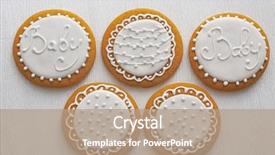  Presentation with baby shower - Audience pleasing slides consisting of delicious baby shower cookies backdrop and a coral colored foreground