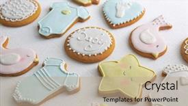  Presentation with babyshower - Beautiful theme featuring delicious baby shower cookies backdrop and a mint green colored foreground