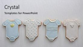  Presentation with baby shower - Amazing PPT layouts having delicious baby shower cookies backdrop and a light gray colored foreground