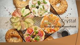  Presentation with rustic healthy - Cool new PPT theme with delicious-bagel-sandwiches-with-creamy backdrop and a yellow colored foreground
