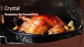  Presentation with chicken - Amazing presentation having delicious baked chicken in oven backdrop and a wine colored foreground