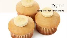  Presentation with muffins - PPT theme featuring delicious banana muffins isolated on white background and a blonde colored foreground