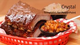 Presentation with boys scouts bbq - Audience pleasing theme consisting of delicious bbq ribs with toasted backdrop and a coral colored foreground