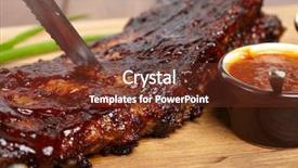  Presentation with ribs - Beautiful slide deck featuring delicious bbq ribs backdrop and a tawny brown colored foreground