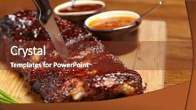  Presentation with bbq - Cool new theme with delicious bbq ribs backdrop and a tawny brown colored foreground