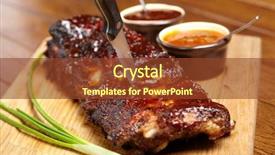  Presentation with ribs - Presentation theme with delicious bbq ribs background and a tawny brown colored foreground