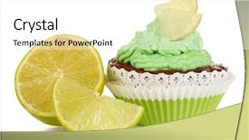  Presentation with lime - Colorful slide set enhanced with lime cupcake isolated on white backdrop and a white colored foreground