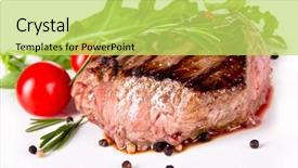  Presentation with beef steak bbq strip steak - Cool new slides with delicious beef steak medium grilled backdrop and a yellow colored foreground