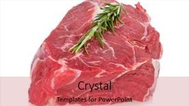  Presentation with beef - PPT layouts featuring delicious beef steak on white background close-up background and a red colored foreground