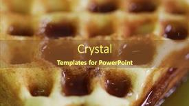  Presentation with waffles - Beautiful slide deck featuring delicious-belgian-waffles-close-up backdrop and a tawny brown colored foreground