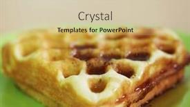  Presentation with waffles - Cool new presentation theme with delicious-belgian-waffles-close-up backdrop and a soft green colored foreground