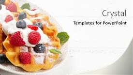  Presentation with waffles - Presentation featuring delicious-belgian-waffles-with-ice background and a white colored foreground