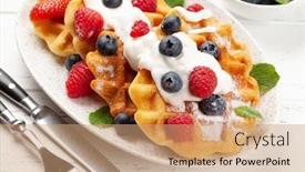  Presentation with waffles - Presentation enhanced with delicious-belgian-waffles-with-summer background and a coral colored foreground
