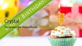  Presentation with birthday card - Amazing presentation theme having bithday card - delicious birthday cupcake on table backdrop and a yellow colored foreground
