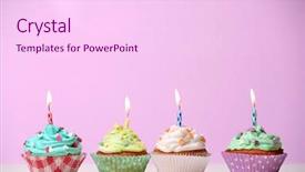  Presentation with pink birthday - Colorful PPT layouts enhanced with set of petunia flowers isolated on white background backdrop and a lemonade colored foreground