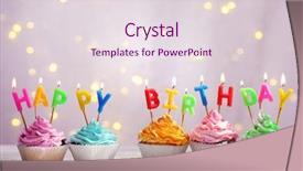  Presentation with cupcakes - Colorful slide deck enhanced with delicious birthday cupcakes on table backdrop and a lemonade colored foreground