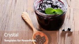  Presentation with currant - PPT theme featuring delicious black currant jam background and a coral colored foreground