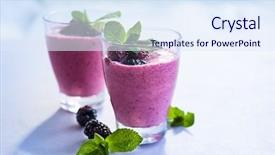  Presentation with blackberry - Cool new theme with delicious blackberry smoothie with mint backdrop and a sky blue colored foreground