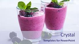  Presentation with blackberry - Colorful theme enhanced with delicious blackberry smoothie with mint backdrop and a sky blue colored foreground