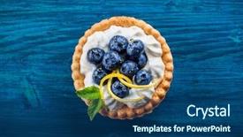 Presentation with blueberry - Amazing presentation theme having delicious blueberry tartlets with vanilla backdrop and a ocean colored foreground