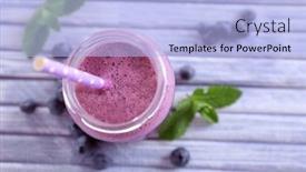  Presentation with blueberry - Colorful presentation enhanced with delicious-blueberry-yogurt-with-tubule backdrop and a light blue colored foreground