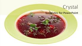  Presentation with white - Colorful PPT layouts enhanced with delicious-borsch-isolated-on-white backdrop and a blonde colored foreground
