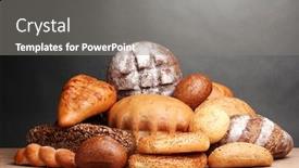  Presentation with bread - Amazing slides having delicious-bread-on-wooden-table backdrop and a gray colored foreground