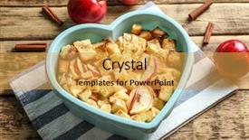 Presentation with break up broken heart - Slide set featuring delicious bread pudding with apples background and a yellow colored foreground