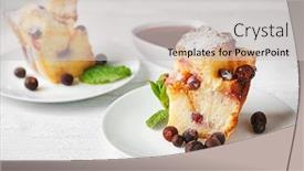  Presentation with pudding - Slide deck having delicious-bread-pudding-with-berries background and a light gray colored foreground