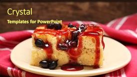  Presentation with currant - Slide deck with delicious-bread-pudding-with-currant background and a tawny brown colored foreground
