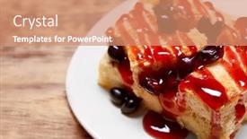  Presentation with currant - Beautiful theme featuring delicious-bread-pudding-with-currant backdrop and a coral colored foreground