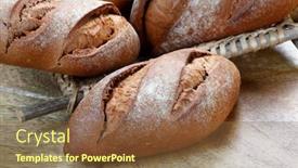  Presentation with bakery - Slide set enhanced with delicious breads in the bakery background and a tawny brown colored foreground