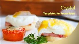  Presentation with breakfast - Slides with delicious breakfast eggs benedict background and a tawny brown colored foreground