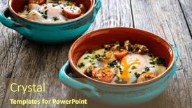  Presentation with breakfast - Presentation theme featuring delicious-breakfast-roasted-eggs background and a tawny brown colored foreground