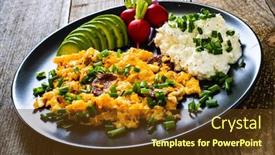  Presentation with breakfast - Slide deck with delicious-breakfast-scrambled-eggs background and a tawny brown colored foreground