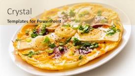  Presentation with chorizo - Amazing presentation theme having delicious-breakfast-scrambled-eggs backdrop and a yellow colored foreground