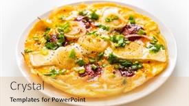  Presentation with camembert - Presentation consisting of delicious-breakfast-scrambled-eggs background and a yellow colored foreground