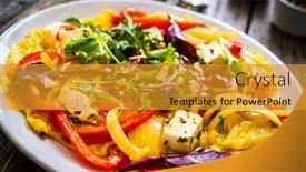  Presentation with feta cheese - Presentation theme featuring delicious-breakfast-scrambled-eggs background and a gold colored foreground