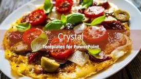  Presentation with dried tomato - PPT layouts enhanced with delicious-breakfast-scrambled-eggs background and a tawny brown colored foreground