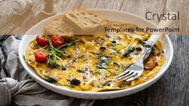  Presentation with red onion - Presentation theme having delicious-breakfast-scrambled-eggs background and a coral colored foreground