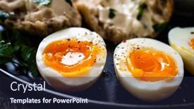  Presentation with breakfast - Amazing presentation design having delicious-breakfast-soft-boiled-eggs backdrop and a wine colored foreground