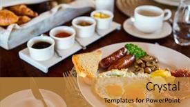  Presentation with bacon - Amazing PPT theme having delicious breakfast with fried eggs backdrop and a  colored foreground
