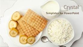  Presentation with cookies - Colorful PPT theme enhanced with delicious-breakfast-with-milk-cookies backdrop and a sky blue colored foreground