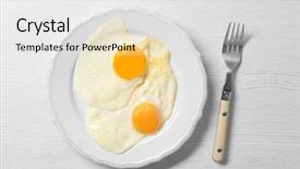  Presentation with breakfast - Theme consisting of delicious breakfast with over easy background and a  colored foreground