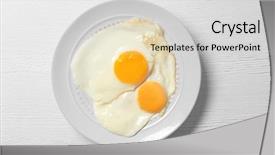  Presentation with breakfast - Slides featuring delicious breakfast with over easy background and a  colored foreground