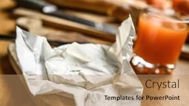  Presentation with mold - Slides having delicious-brie-cheese-with-white background and a coral colored foreground